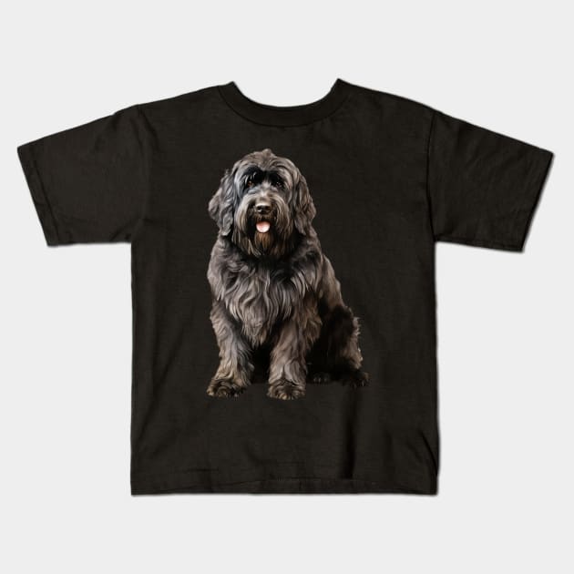 Russian Terrier Kids T-Shirt by DavidBriotArt